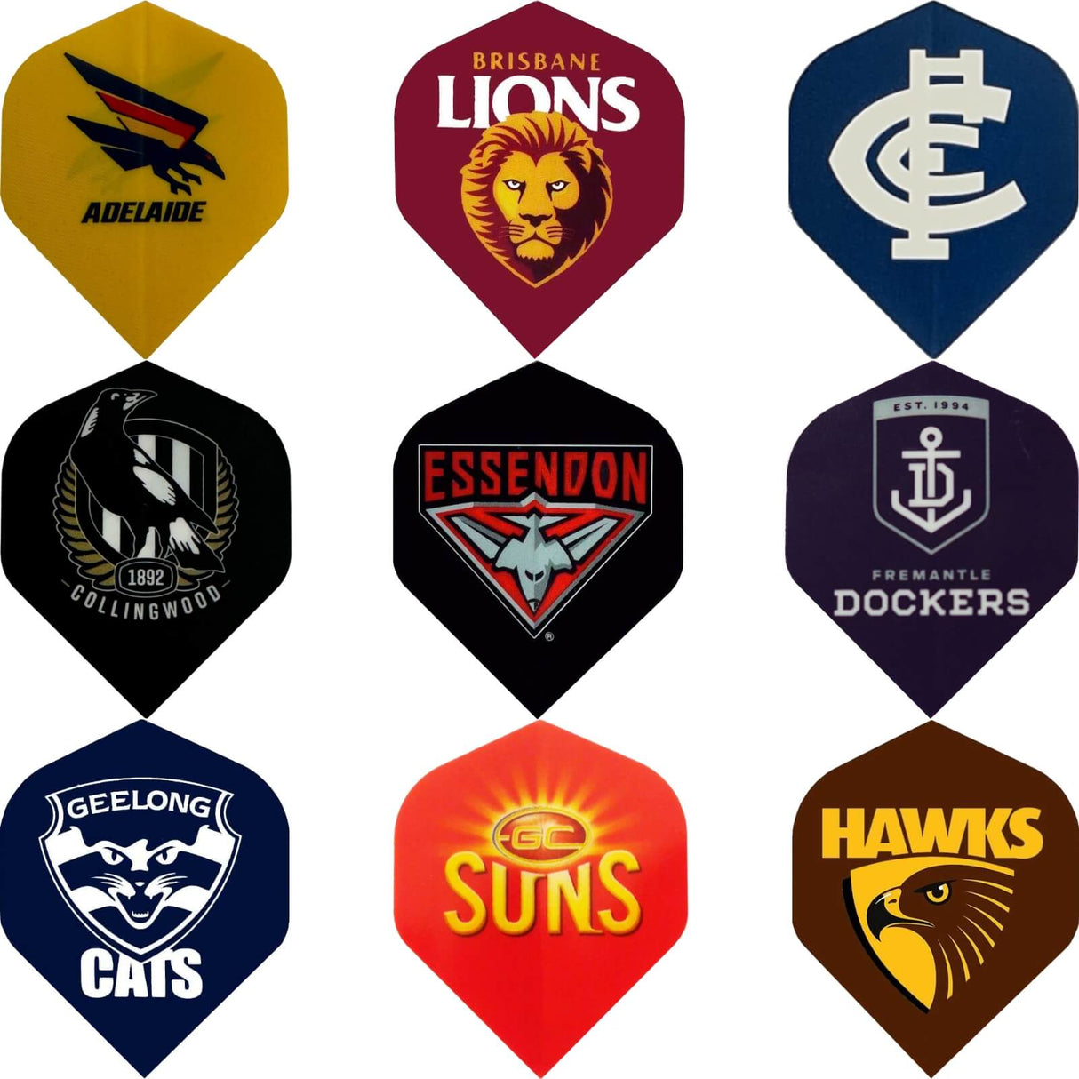 AFL - Official Teams - Big Wing Dart Flights -