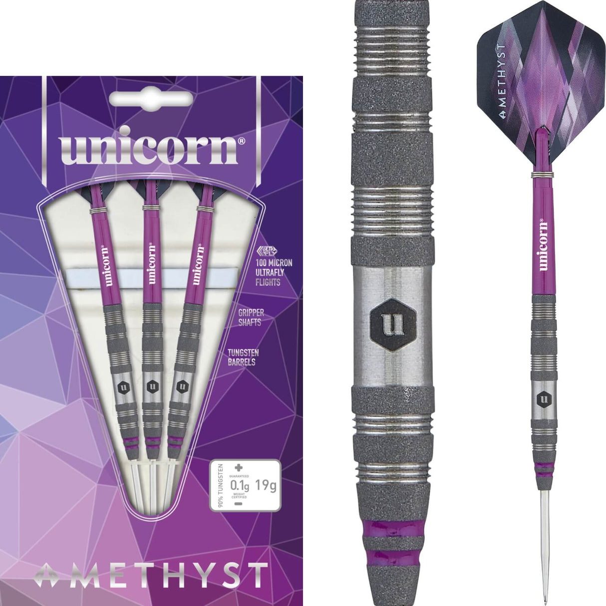 Unicorn - Amethyst Style 2 Darts - 90% Tungsten - 19g 21g -