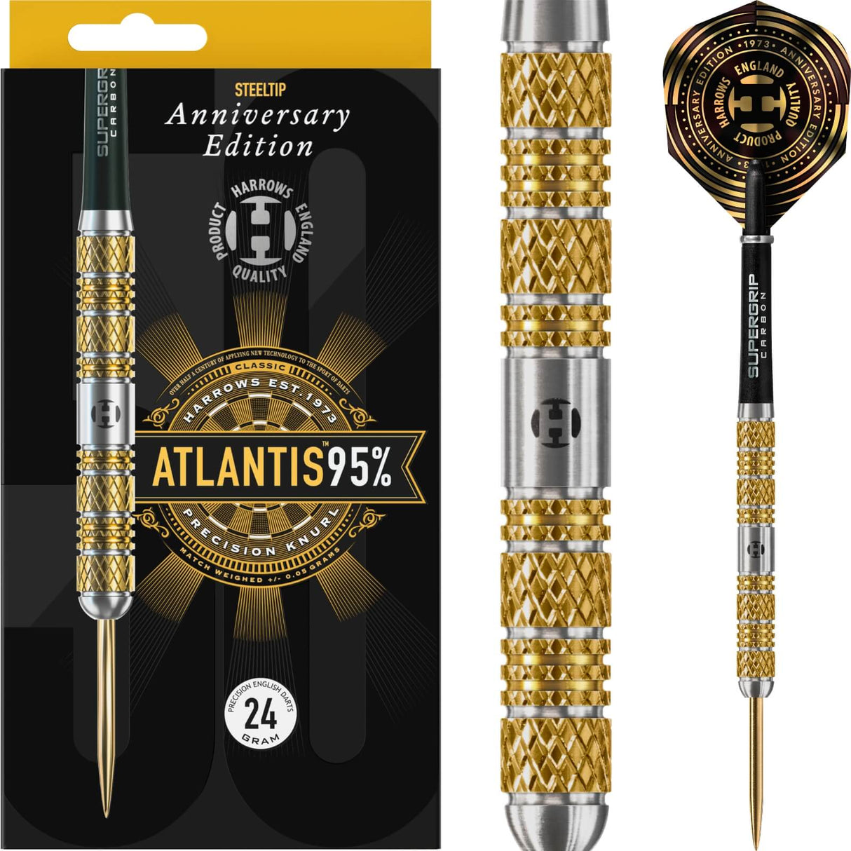 Harrows - 50th Anniversary Atlantis Darts - 95% Tungsten - 22g 24g 26g -