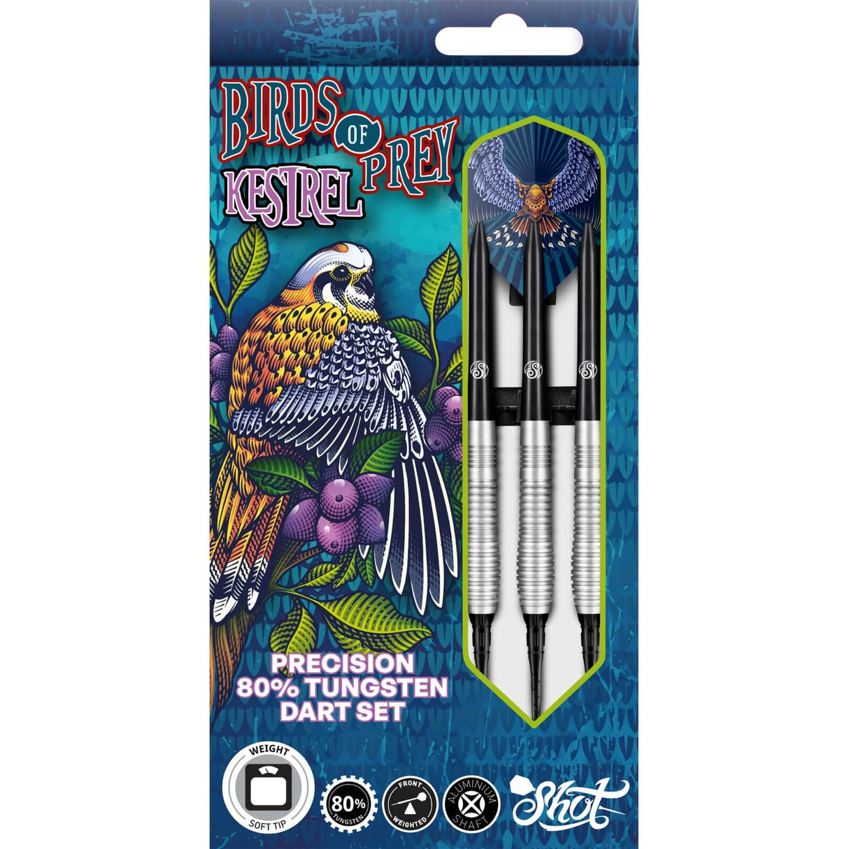 Shot - Birds of Prey Kestrel Darts - Soft Tip - 80% Tungsten - 18g -