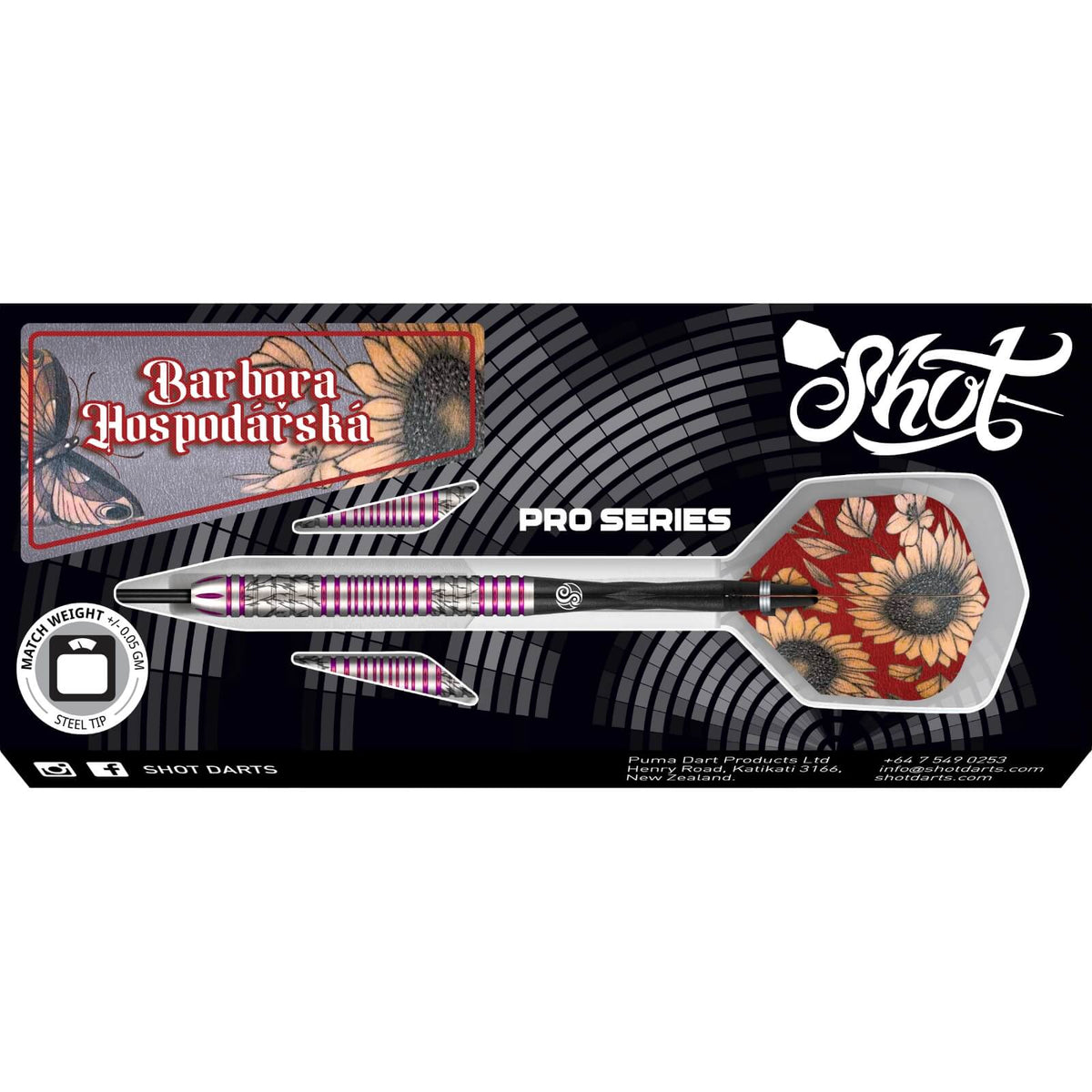 Darts - Shot - Barbora Hospodářská Gen 2 Darts - Steel Tip - 90% Tungsten - 23g