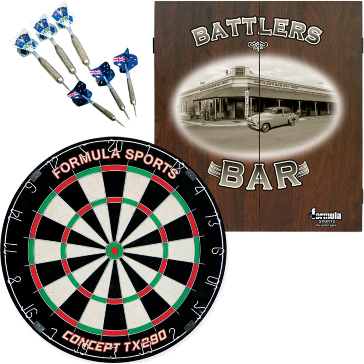 Formula Sports - Battlers Bar Dartboard & Cabinet Set -