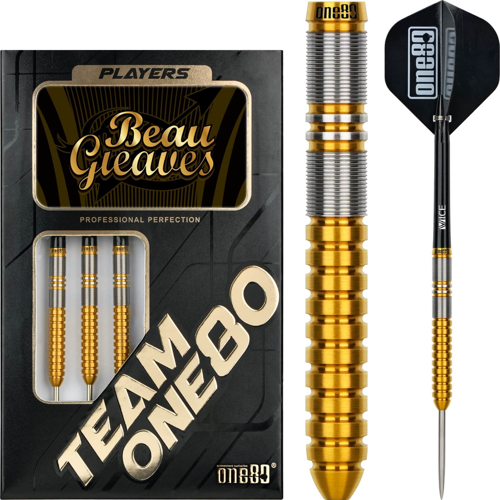 Darts - One80 - Beau Greaves Gold Darts - Steel Tip - 90% Tungsten - 21g 23g 
