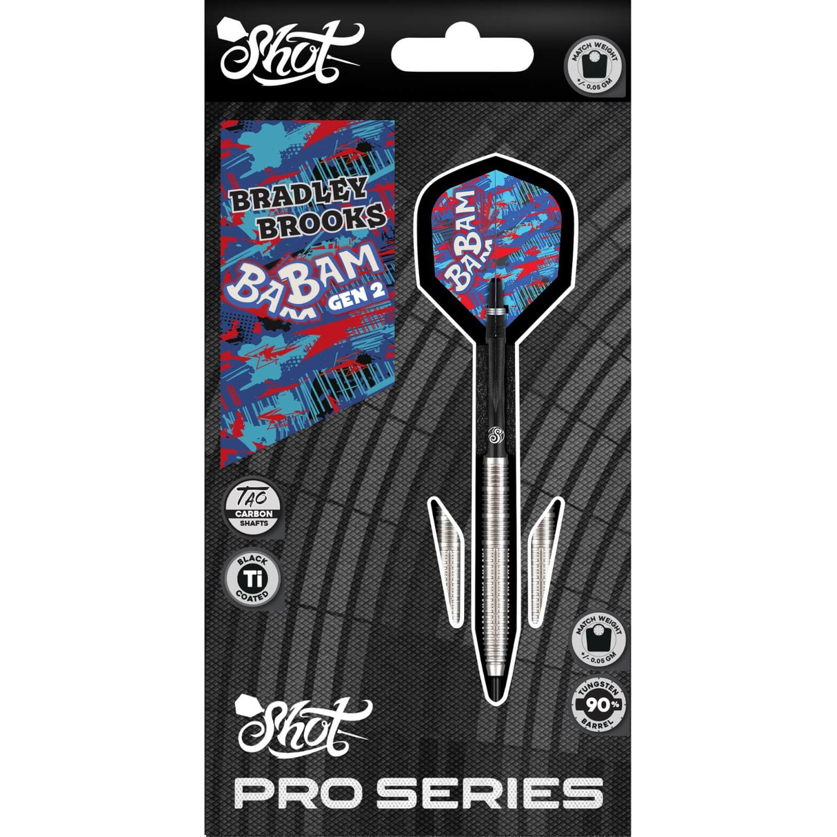 Shot - Bradley Brooks Gen 2 Darts - 90% Tungsten - 23g 24g 26g -