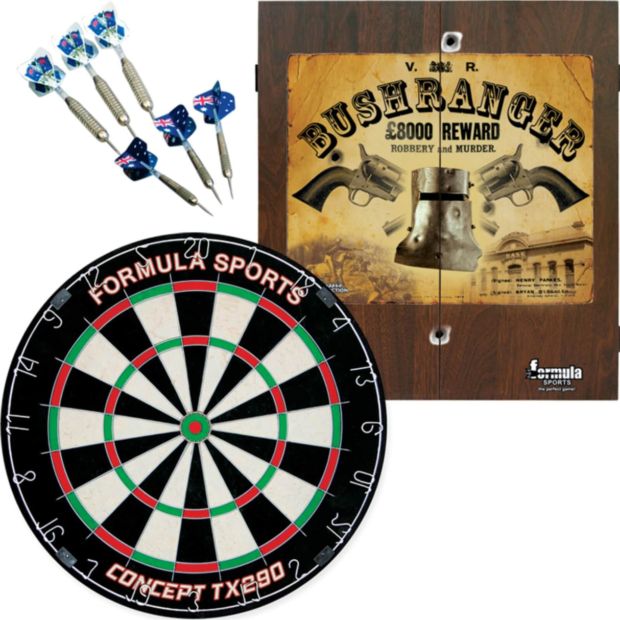 Formula Sports - Bushranger Dartboard & Cabinet Set -