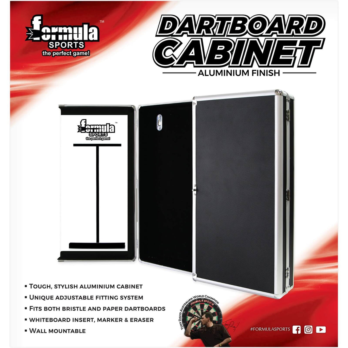 Formula Sports - Aluminium Dartboard Cabinet -
