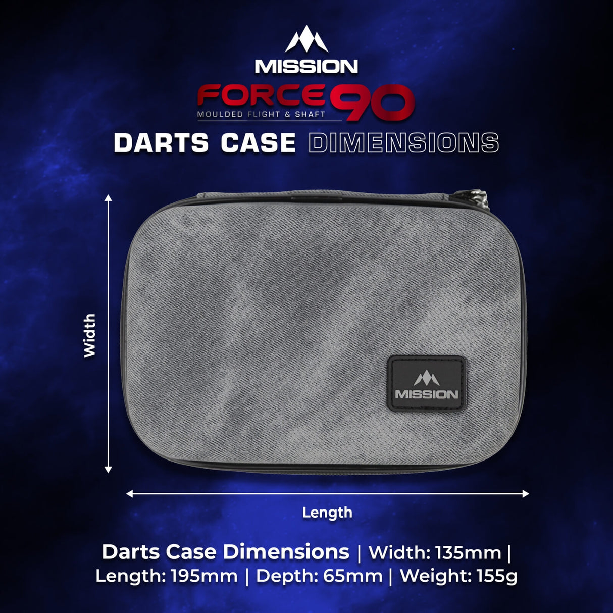 Mission - Force 90 Darts Case - Limited Edition Grey Denim