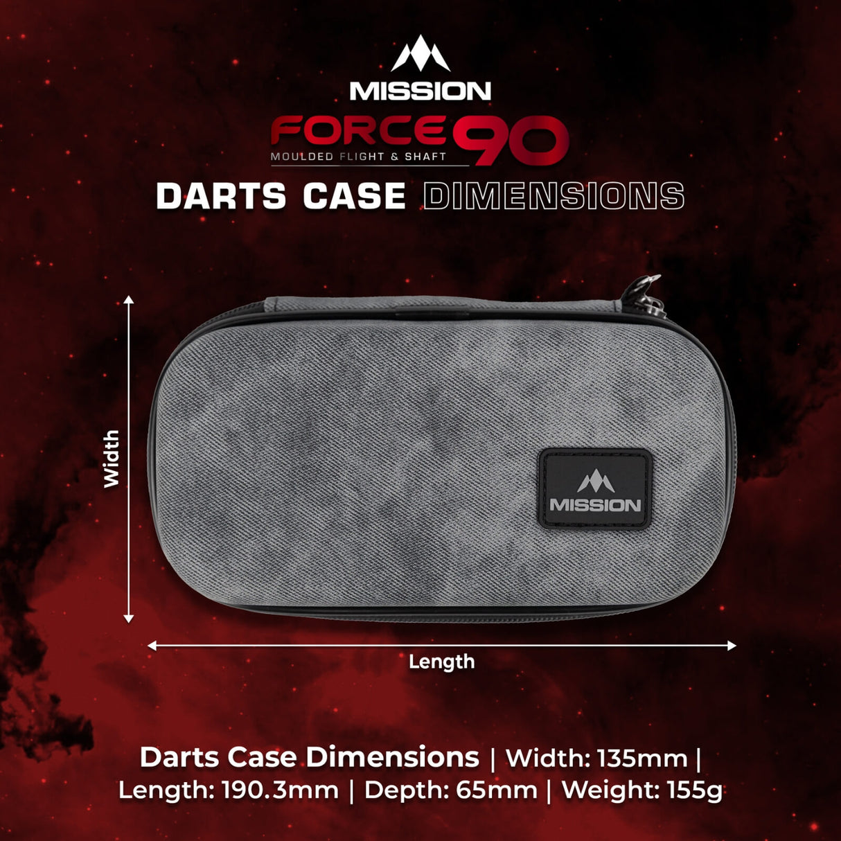 Mission - Force 90 Slim Darts Case - Limited Edition Grey Denim