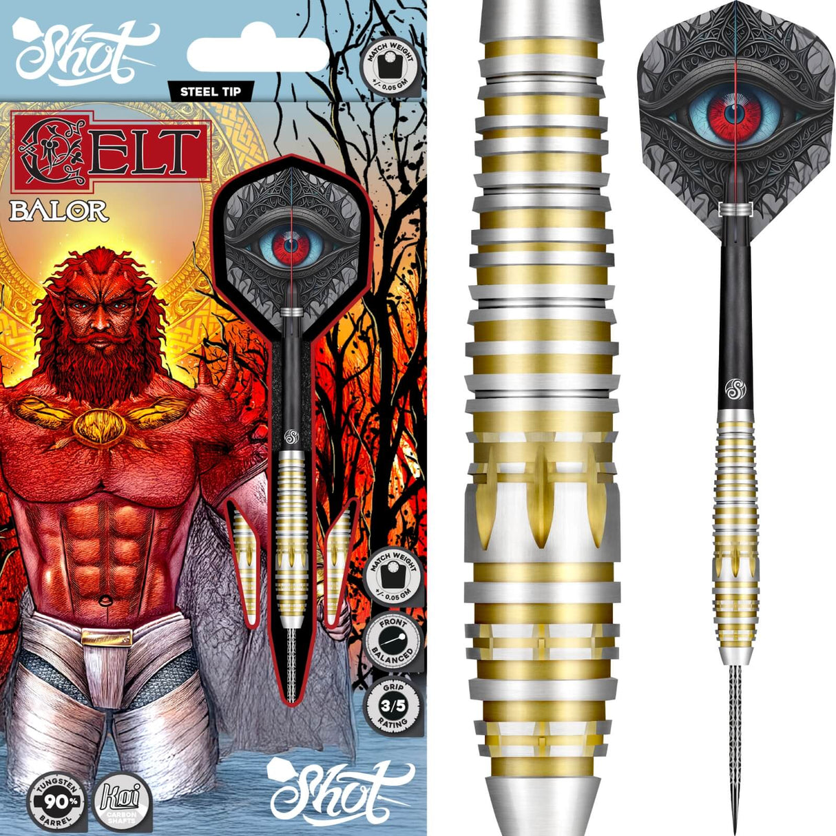Shot - Celt Balor Darts - 90% Tungsten - 22g 23g 24g 25g -