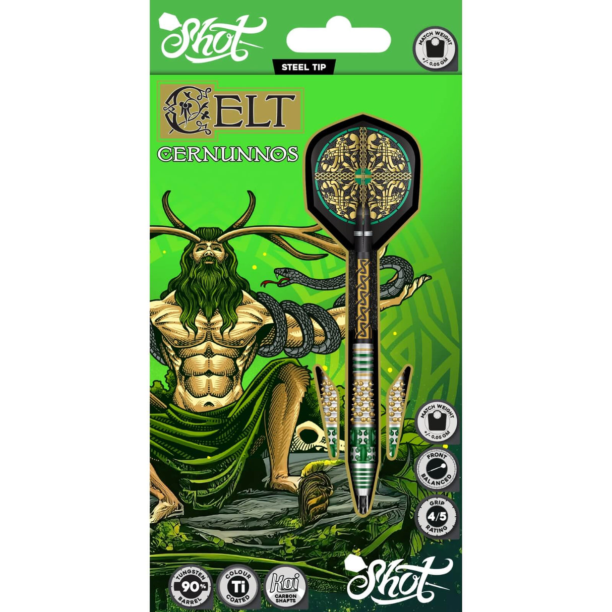 Shot - Celt Cernunnos Darts - 90% Tungsten - 22g 23g 24g 25g -