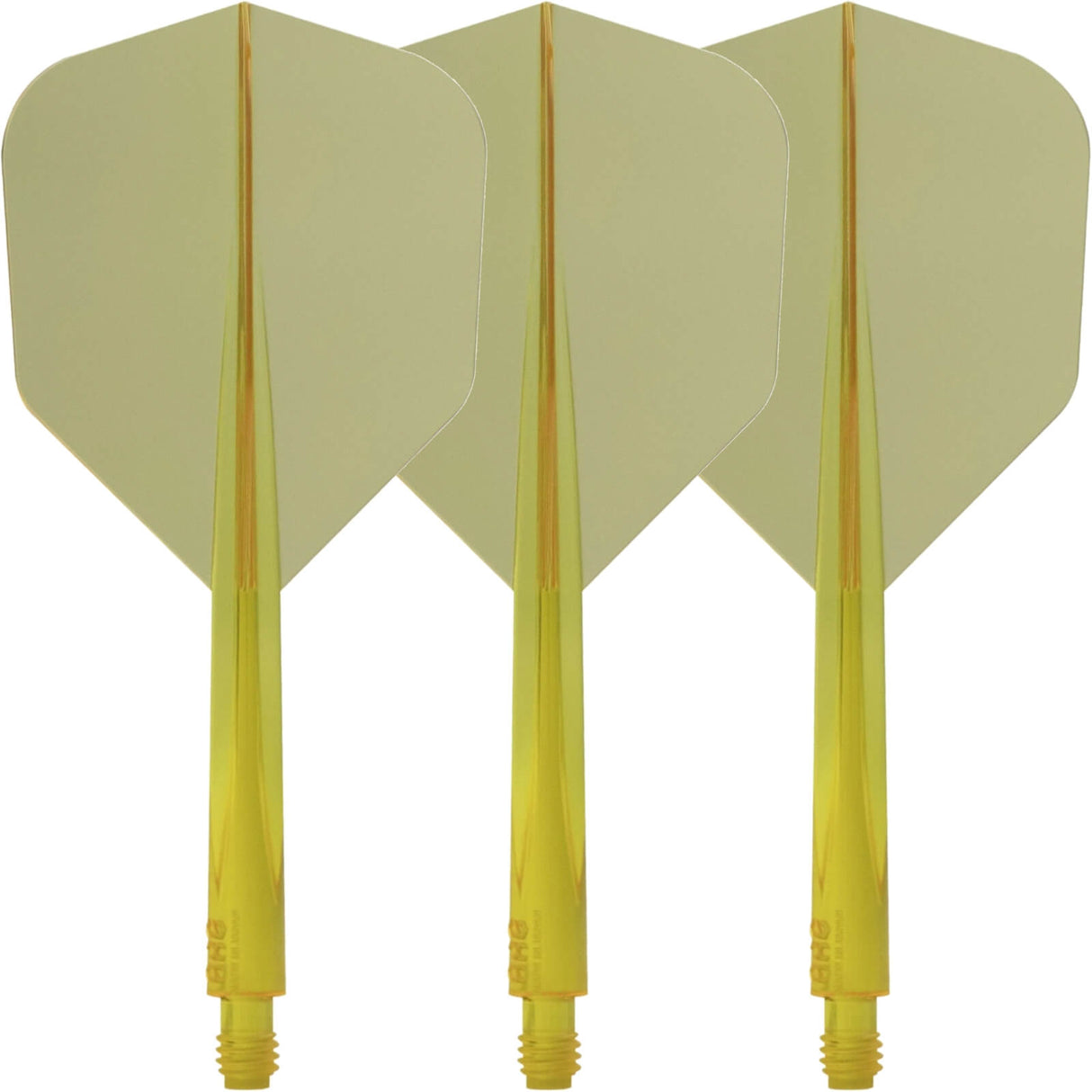 Condor - Axe Small Transparent Colour - Standard Dart Flights - Integrated Flight & Shaft System - Short (21.5mm) / Yellow
