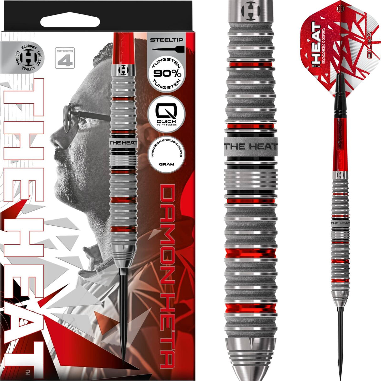 Harrows - Damon Heta Series 4 Darts - Quick Point - 90% Tungsten - 21g 23g 24g 25g -