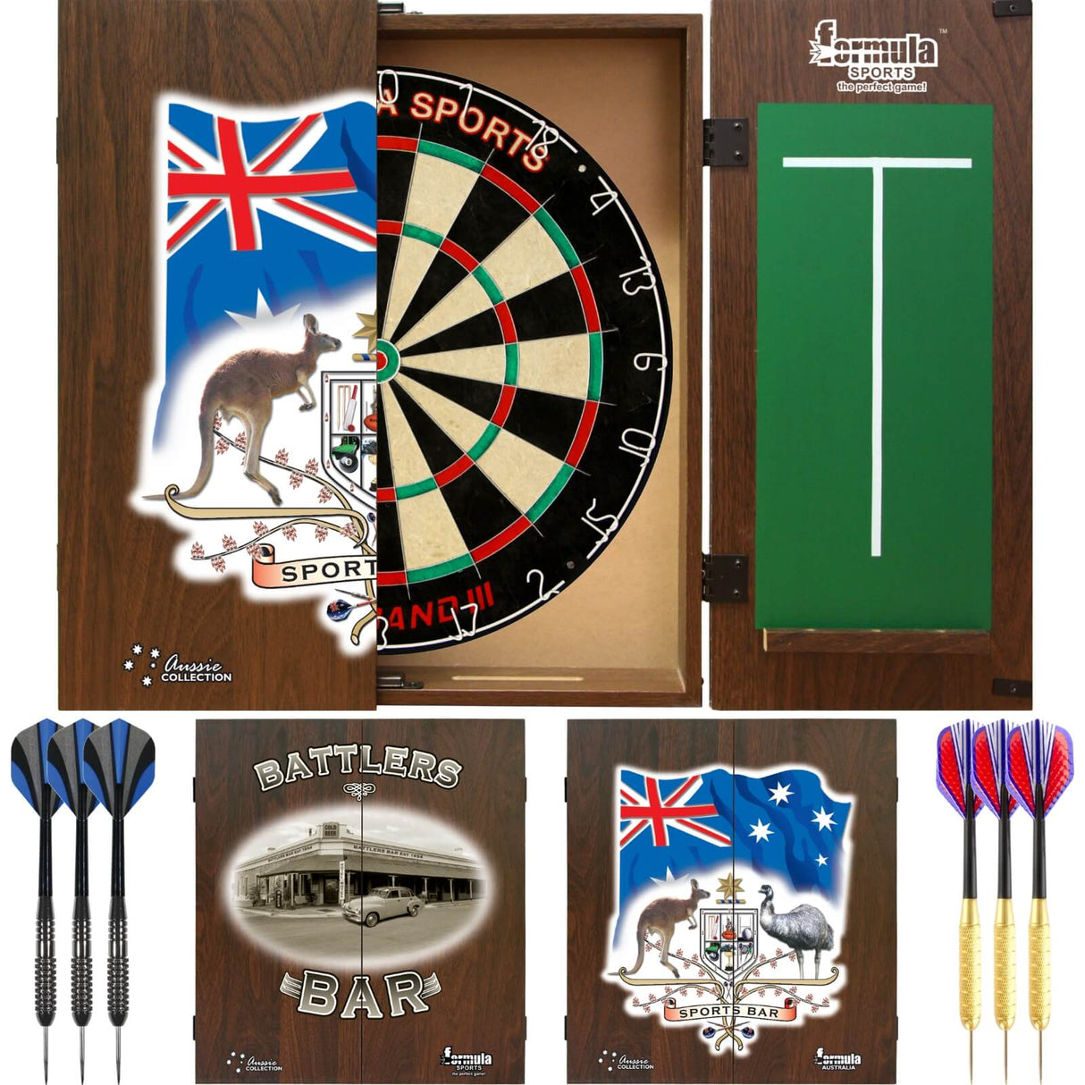 Formula Sports - Micro-Band III Dartboard & Cabinet Ready to Play Bundle -