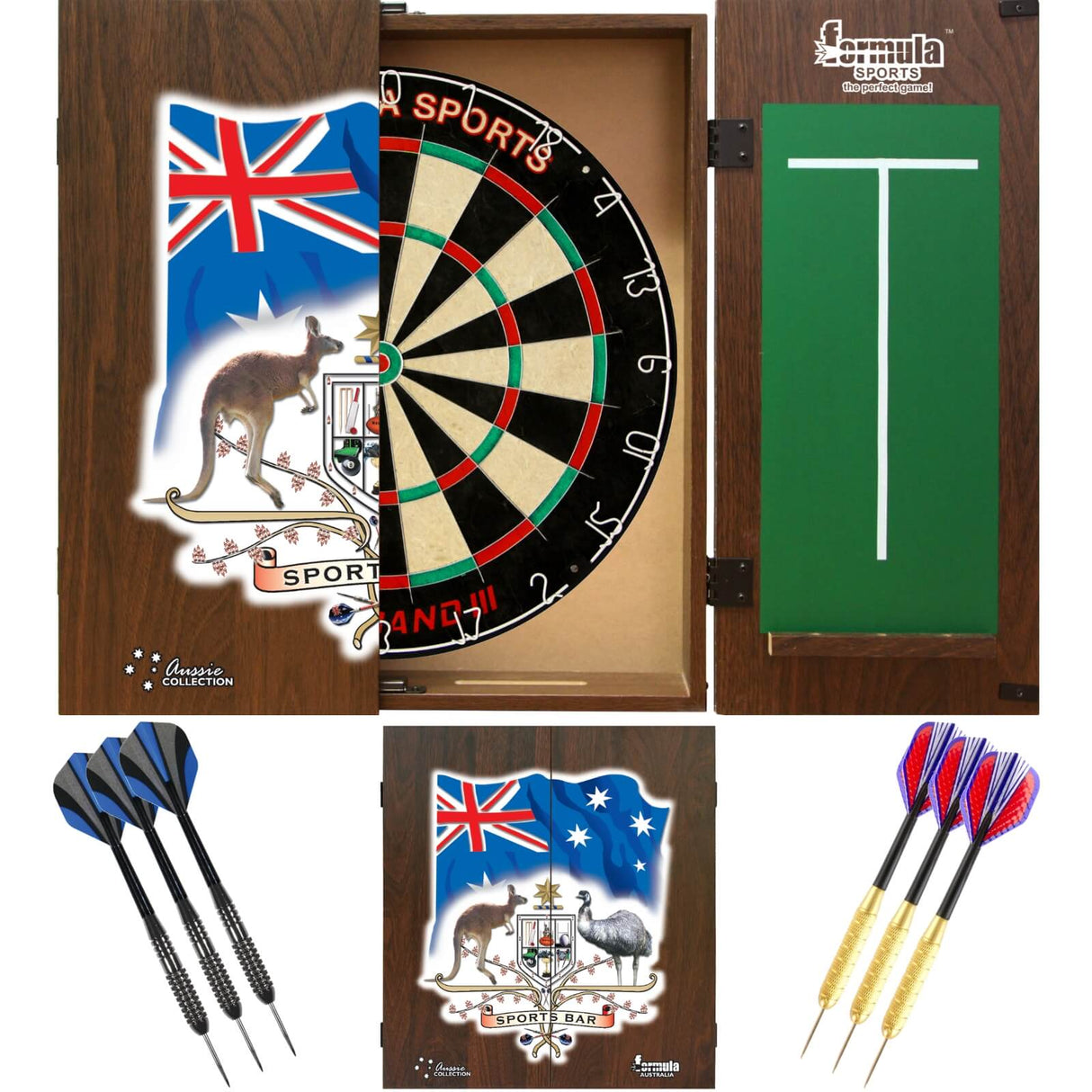 Formula Sports - Micro-Band III Dartboard & Cabinet Ready to Play Bundle - Sports Bar