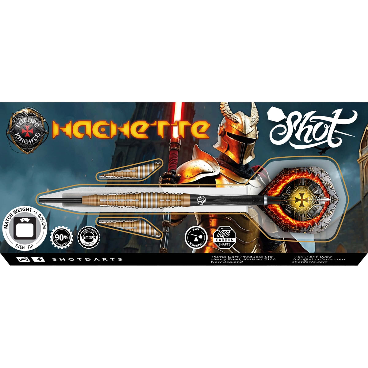 Darts - Shot - Future Knights Hachette Darts - Steel Tip - 90% Tungsten - 23g 24g 26g