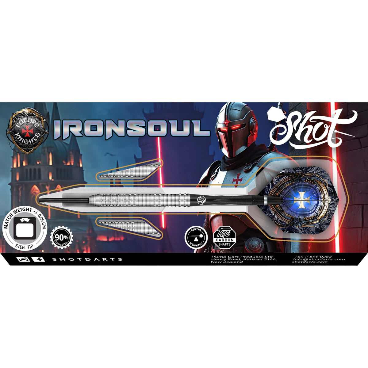 Darts - Shot - Future Knights Ironsoul Darts - Steel Tip - 90% Tungsten - 23g 24g 26g