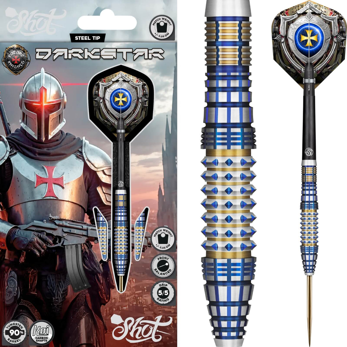 Shot - Future Knights Darkstar Darts - 90% Tungsten - 23g 24g 25g -