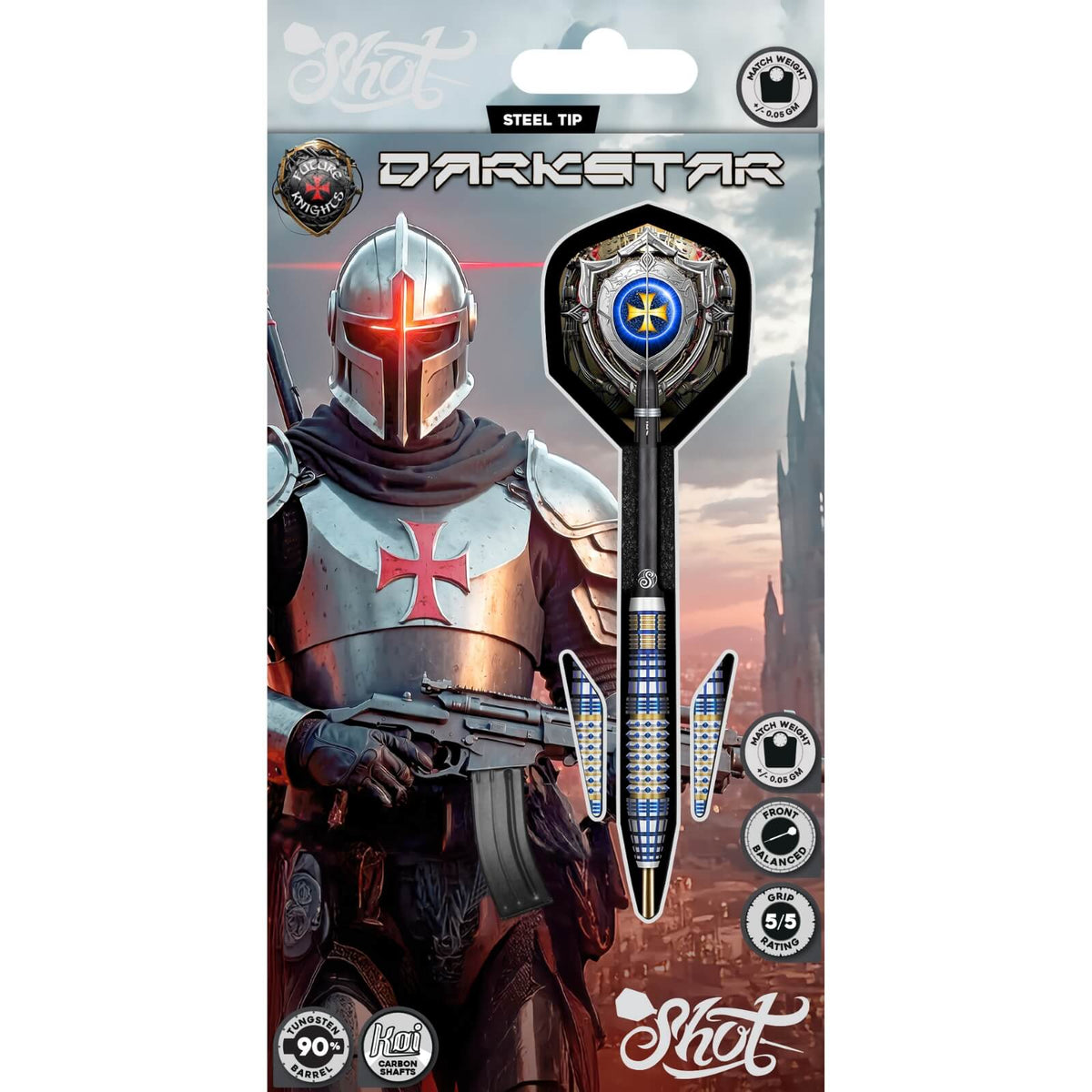 Shot - Future Knights Darkstar Darts - 90% Tungsten - 23g 24g 25g -
