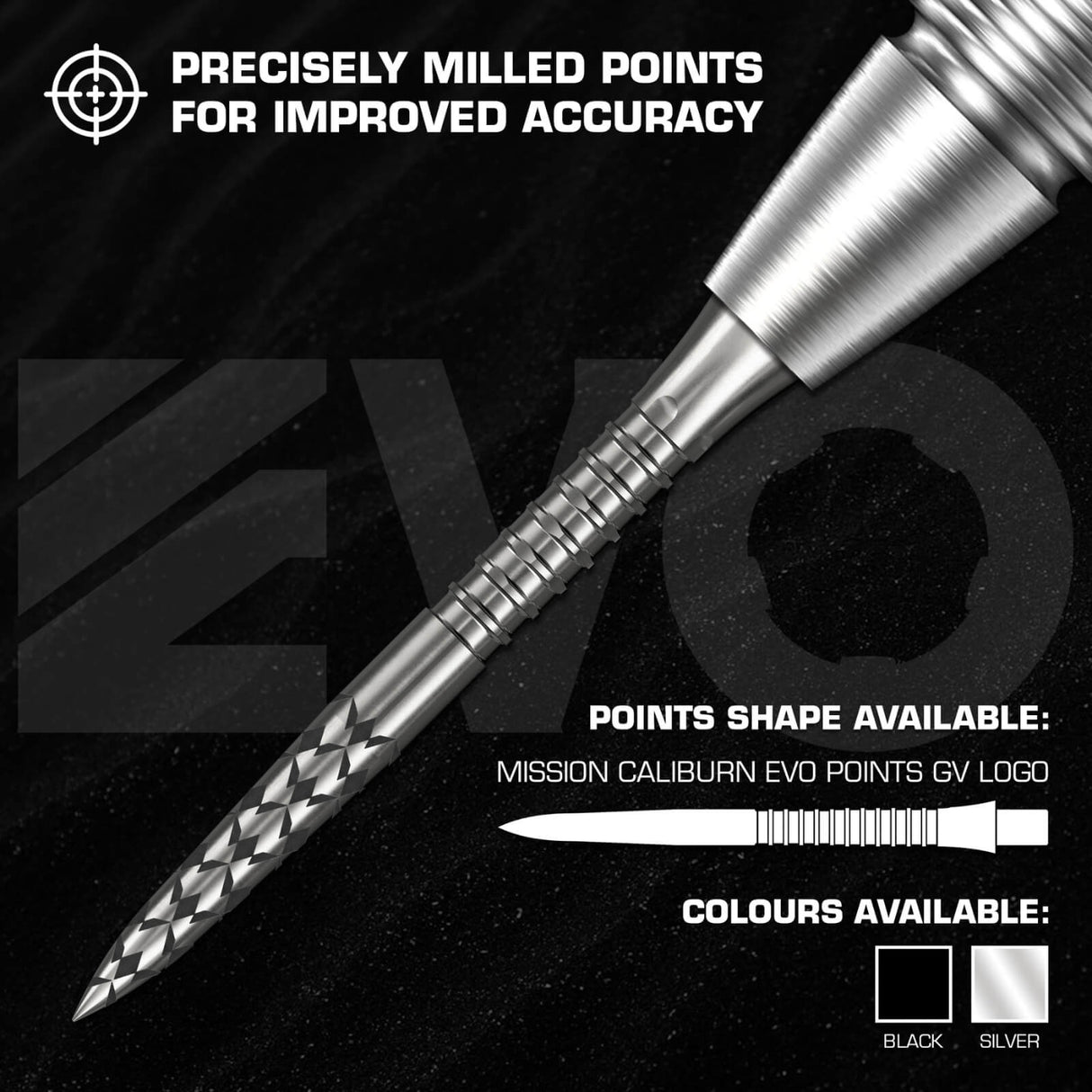 Mission - Caliburn EVO GV Logo Dart Points - 26mm 32mm 38mm