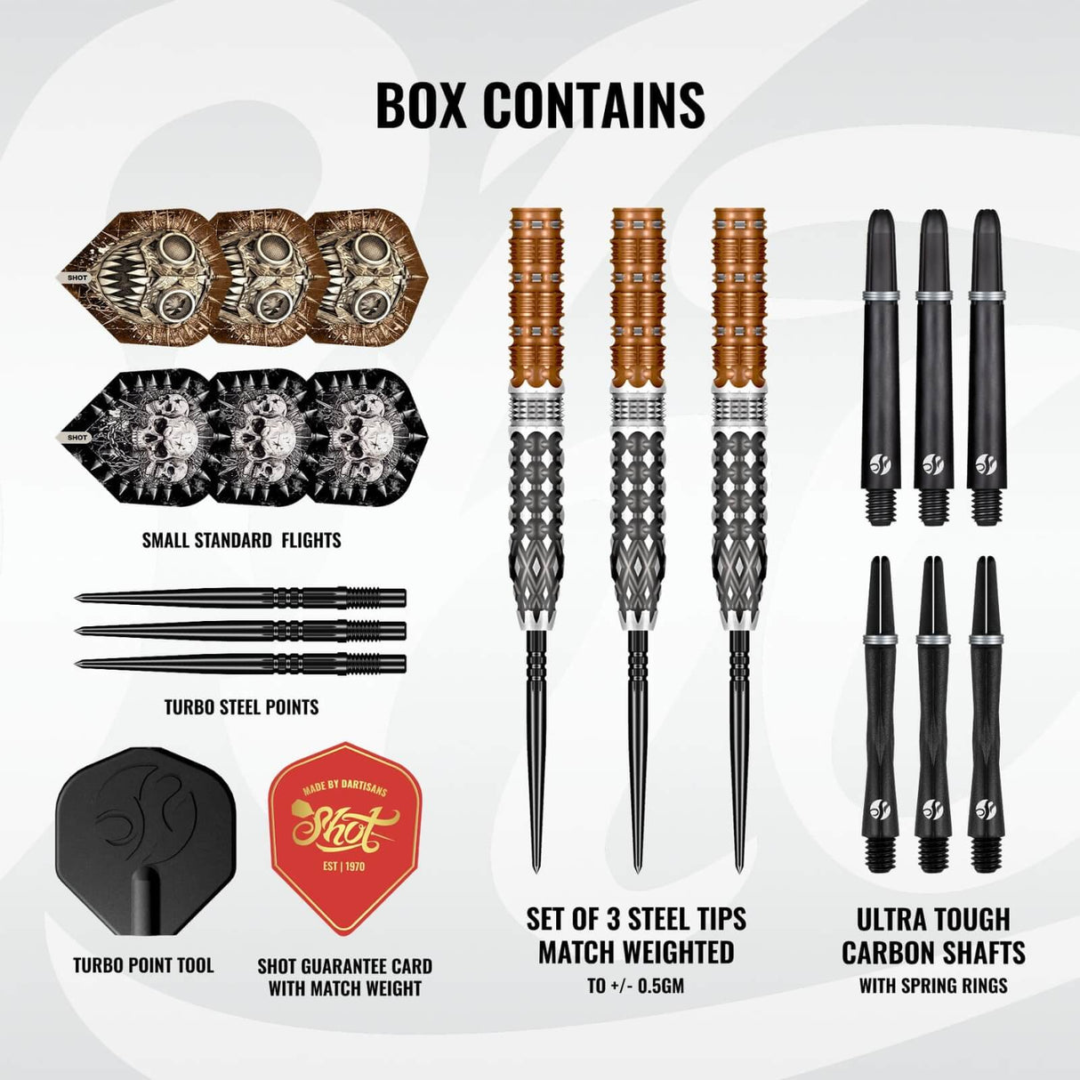 Shot - Gnarly Gnasha Darts - Turbo Point - 95% Tungsten - 23g 24g 25g