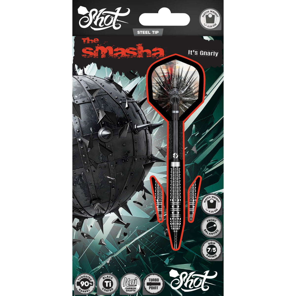 Shot - Gnarly Smasha Darts - Turbo Point - 90% Tungsten - 23g 24g 25g