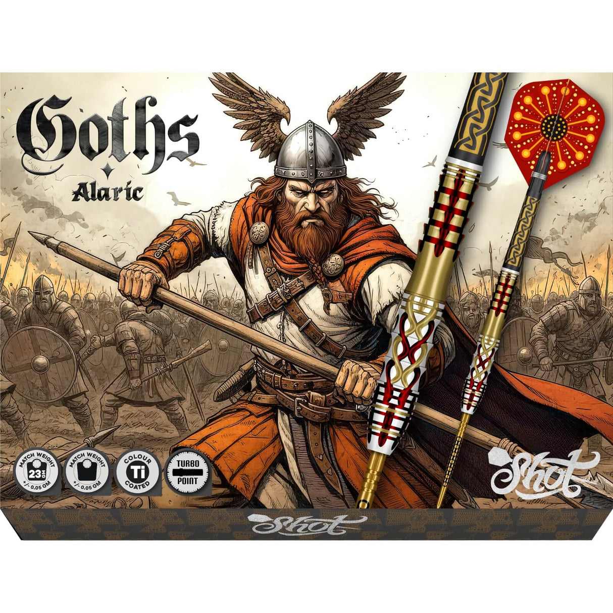 Shot - Goths Alaric Darts - Turbo Point - 95% Tungsten - 23g 24g 25g
