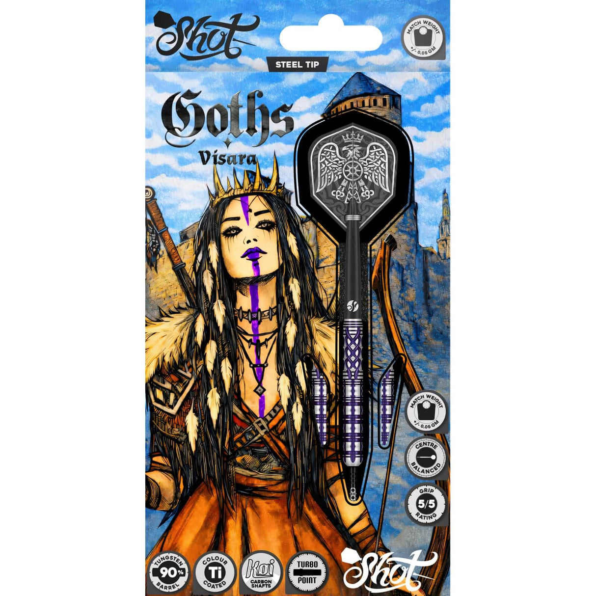 Shot - Goths Visara Darts - Turbo Point - 90% Tungsten - 22g 23g 24g