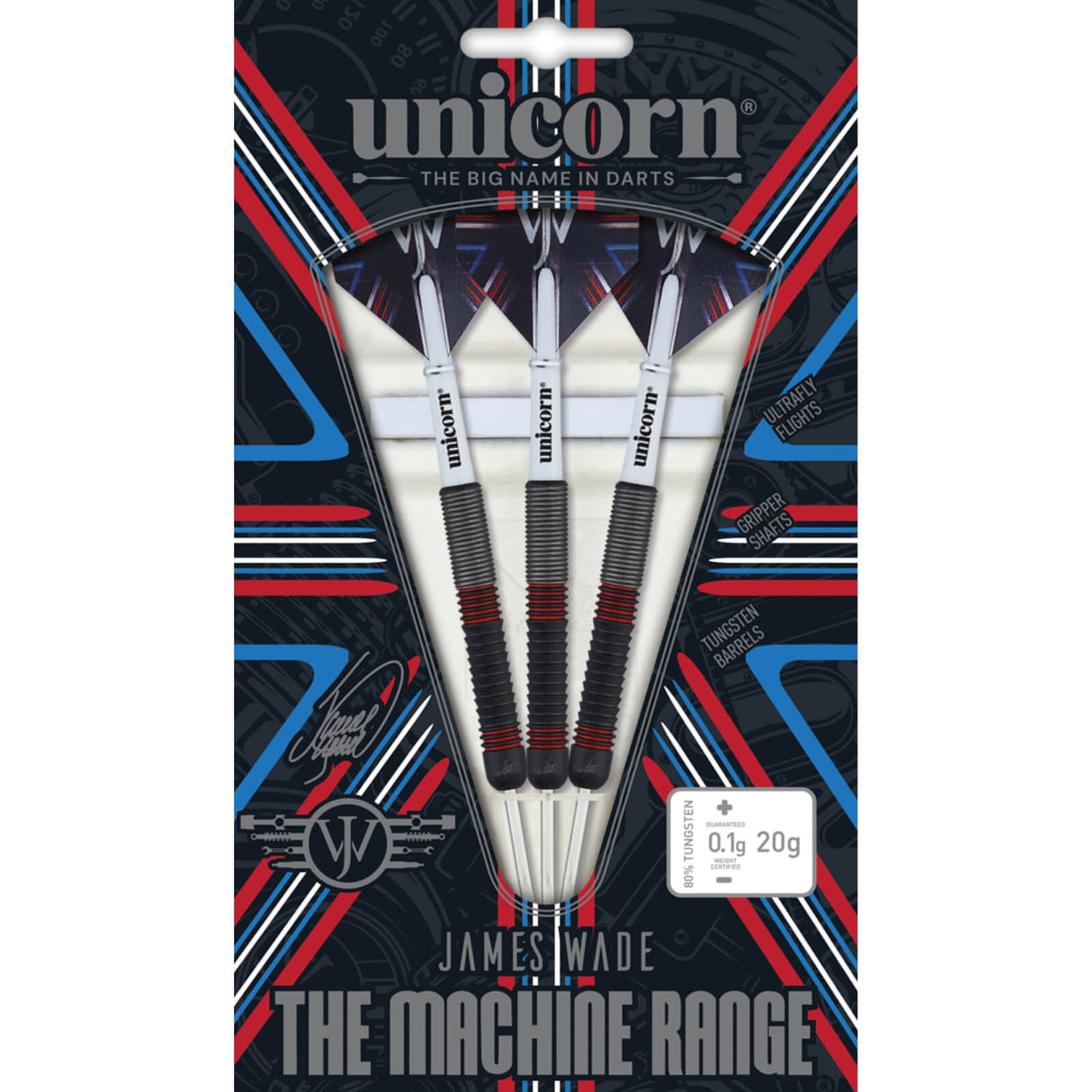 Unicorn - James Wade The Machine Darts - 80% Tungsten - 20g 22g 24g -