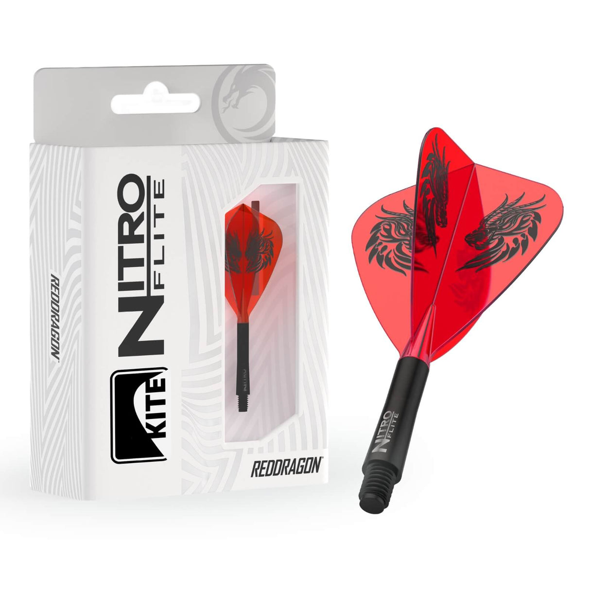 Red Dragon - Jonny Clayton Nitro Flite - Kite Dart Flights - Integrated Flight & Shaft System