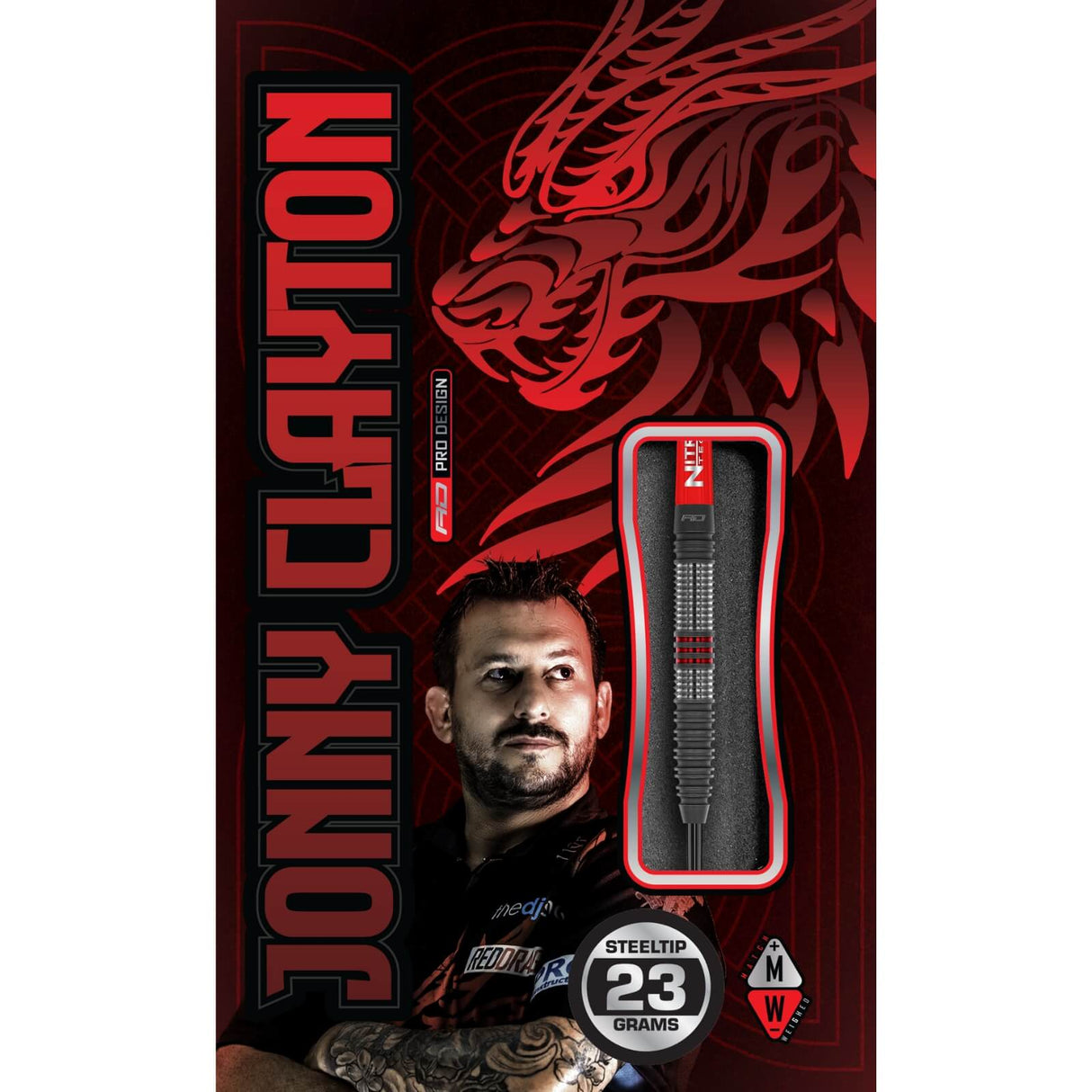 Red Dragon - Jonny Clayton Hiraeth Darts - 90% Tungsten - 22g 23g -