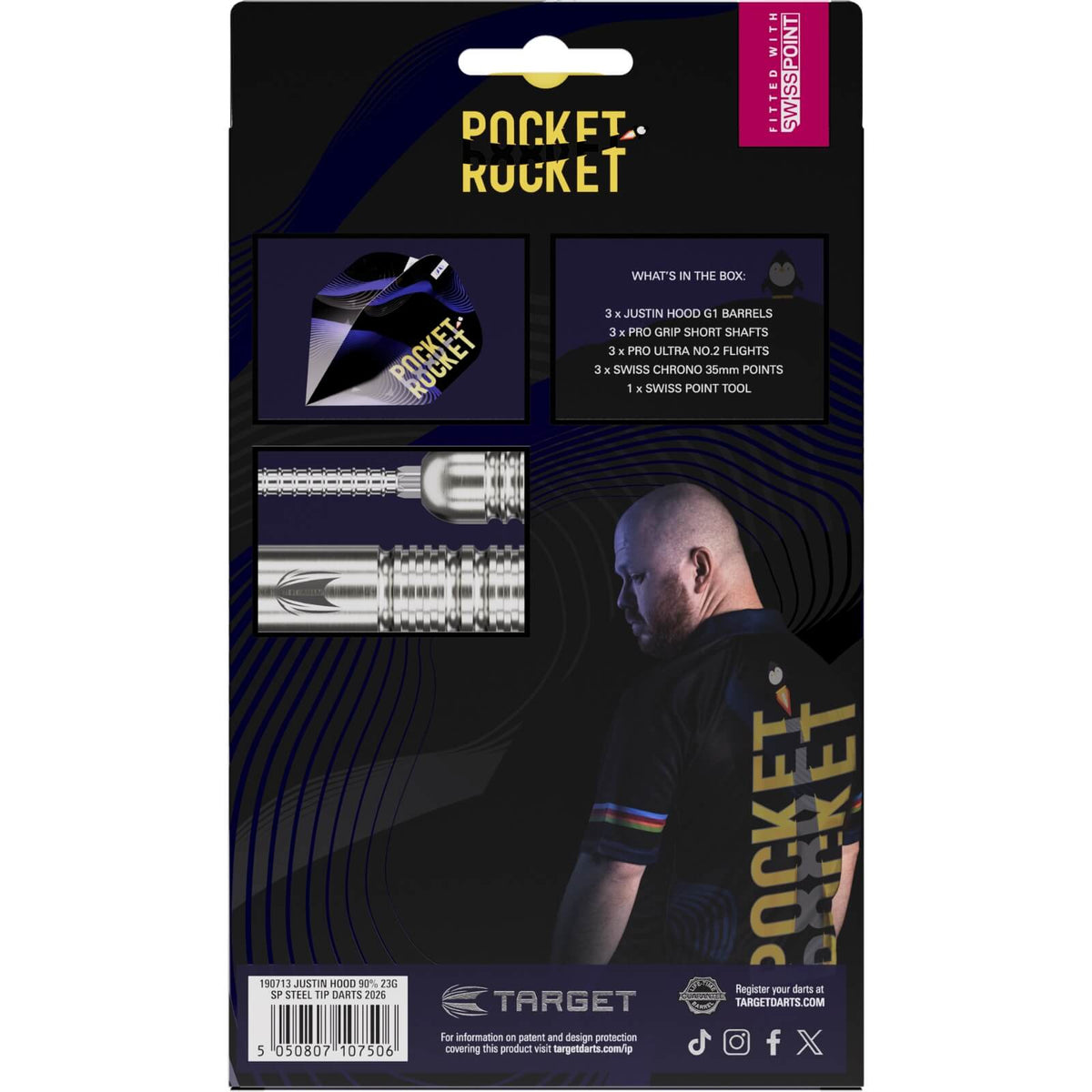 Target - Justin Hood Darts - Swiss Point - 90% Tungsten - 23g