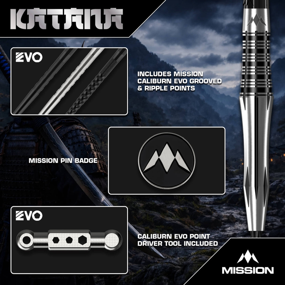 Mission - Katana Darts - 95% Tungsten - 22g 24g