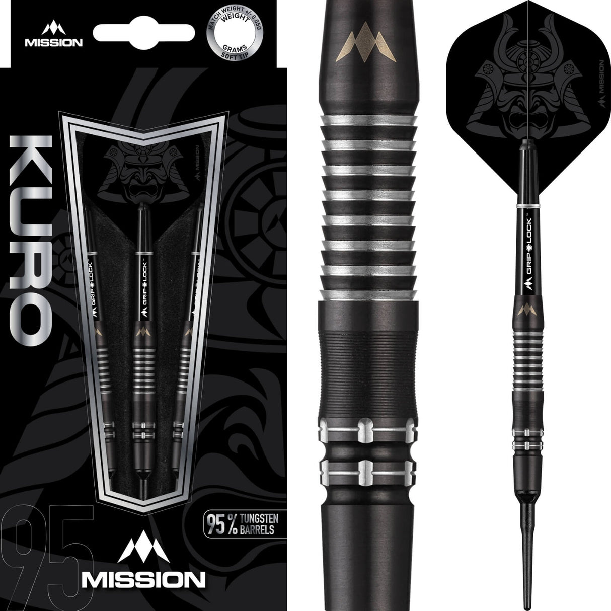 Mission - Kuro M2 Darts - Soft Tip - 95% Tungsten - 19g 21g -