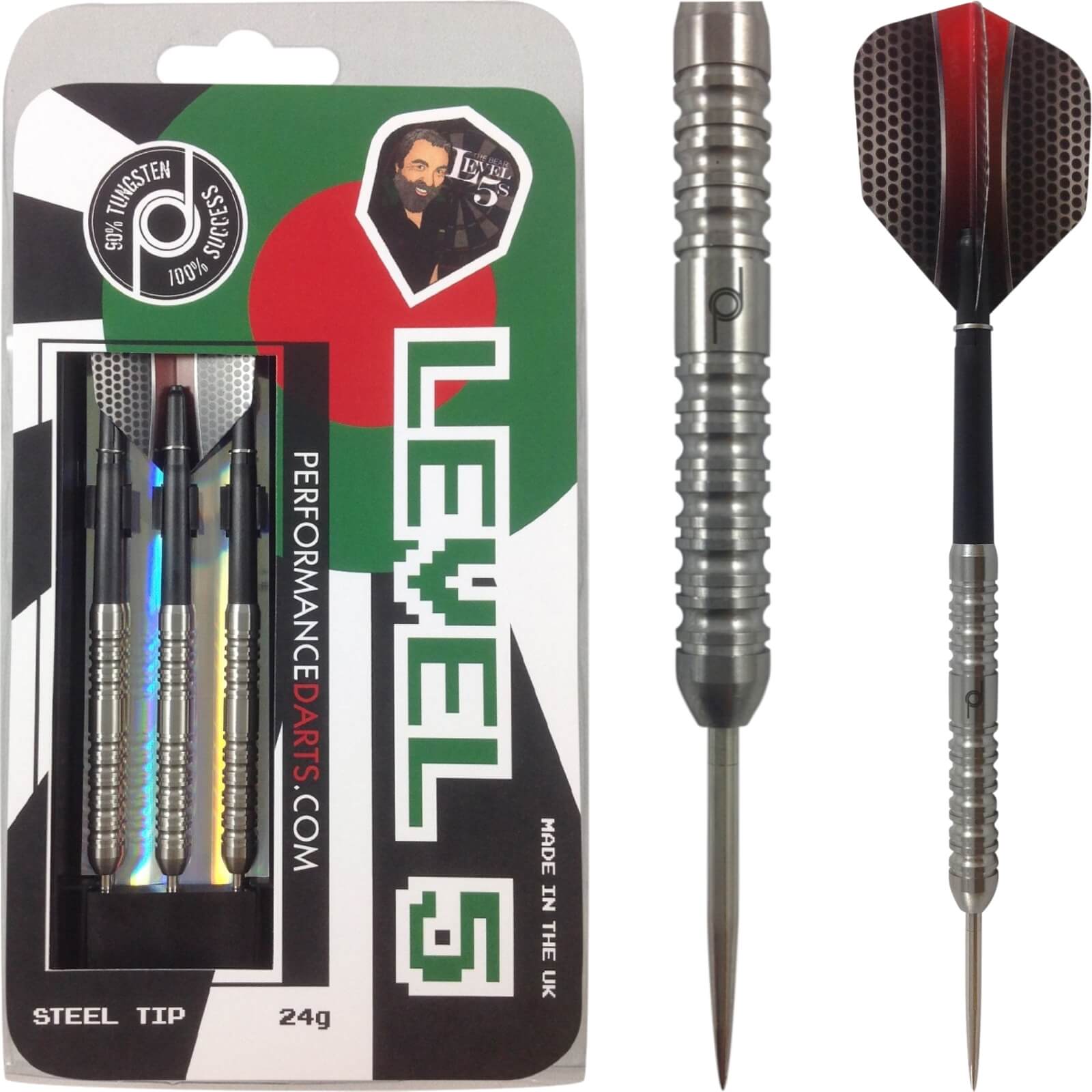 Darts - Performance Darts - Level 5 - Steel Tip - 90% Tungsten - 22g 24g 