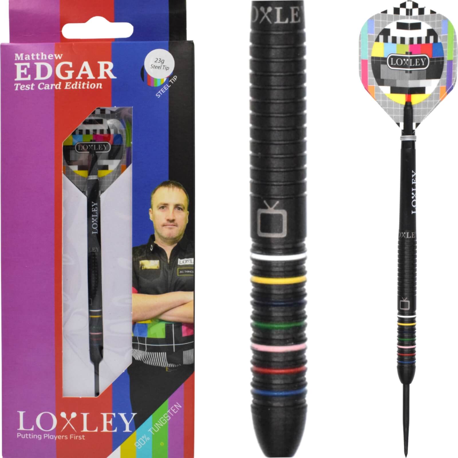 Darts - Loxley - Matthew Edgar Test Card Darts - Steel Tip - 90% Tungsten - 21g 23g 