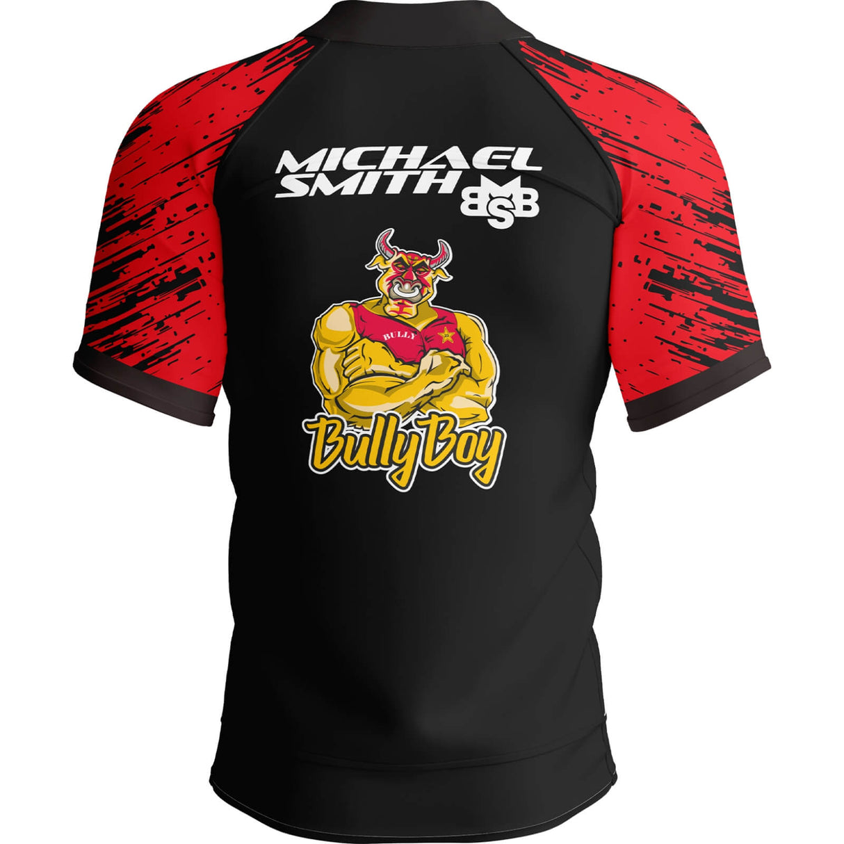 Shot - Michael Smith Red Strip Polo Dart Shirt - S to 6XL