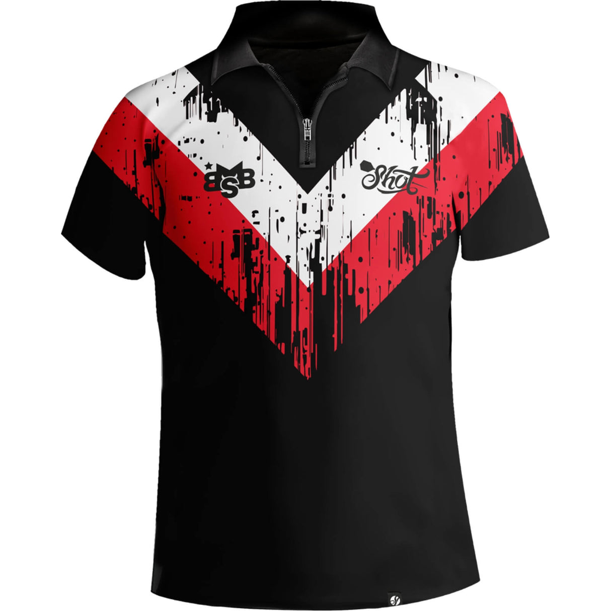 Shot - Michael Smith White Strip Polo Dart Shirt - S to 6XL -