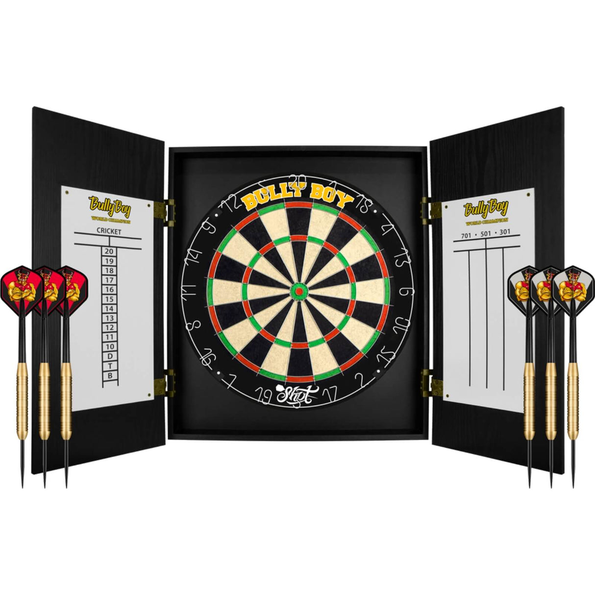 Shot - Michael Smith - Bully Boy - Dartboard Cabinet Set -