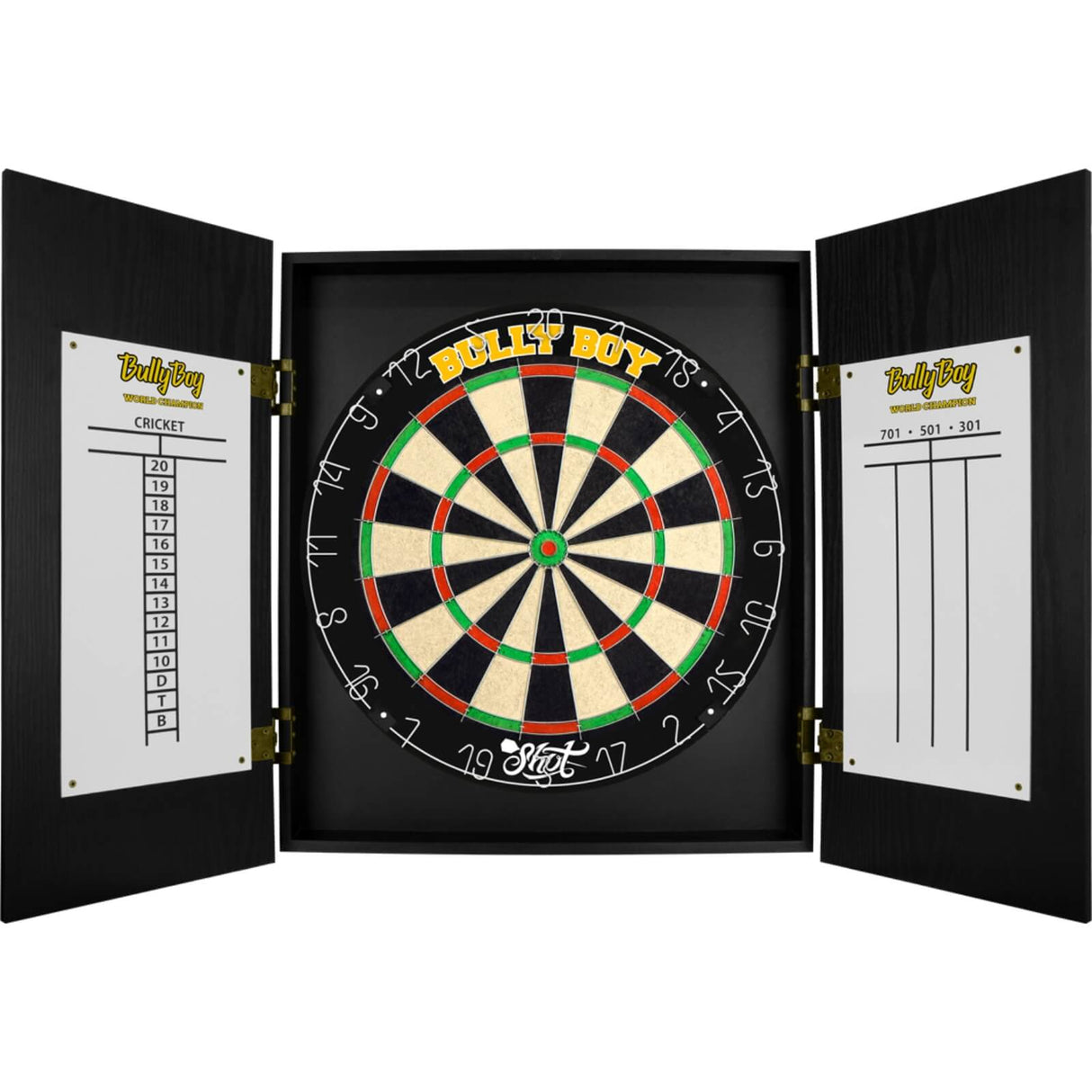 Shot - Michael Smith - Bully Boy - Dartboard Cabinet Set -