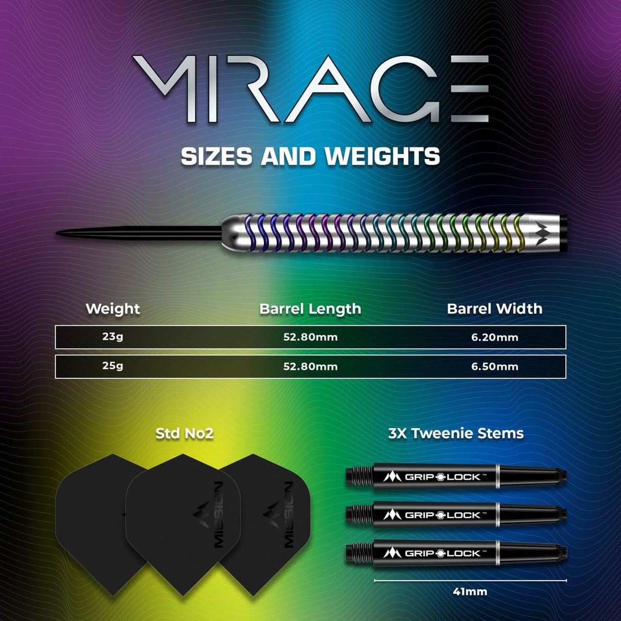 Mission - Mirage Darts - 90% Tungsten - 23g 25g
