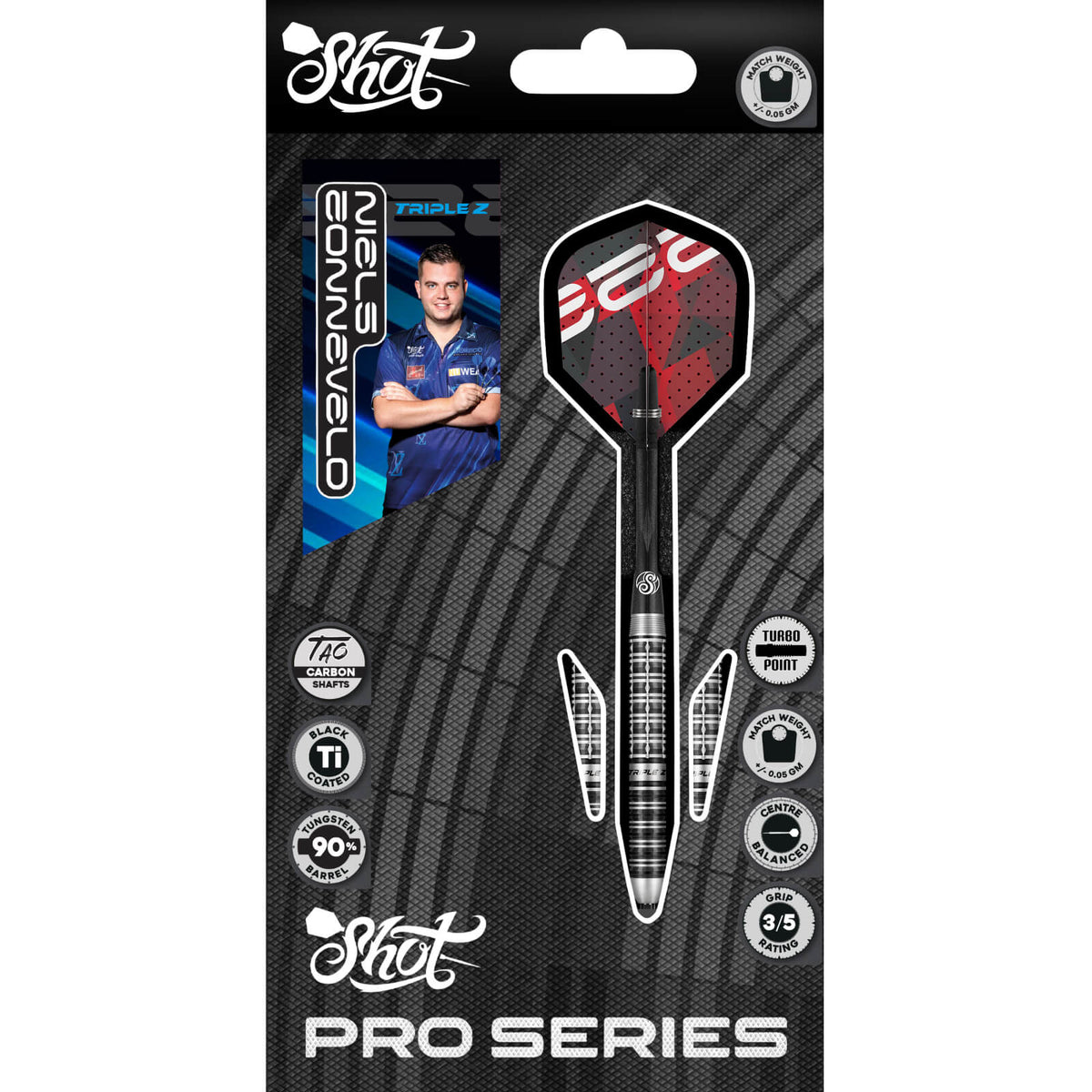 Shot - Niels Zonneveld 2.0 Darts - Turbo Point - 90% Tungsten - 23g 24g