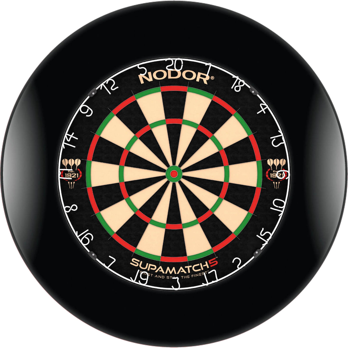 Nodor - Supamatch 5 Dartboard & Surround Bundle - Black