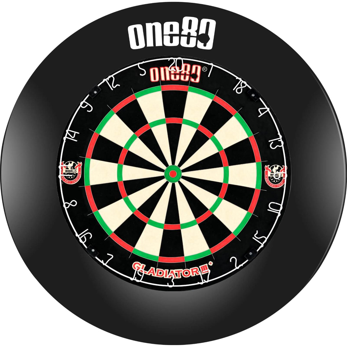 One80 - Gladiator 3+ Dartboard & Surround Bundle - Black