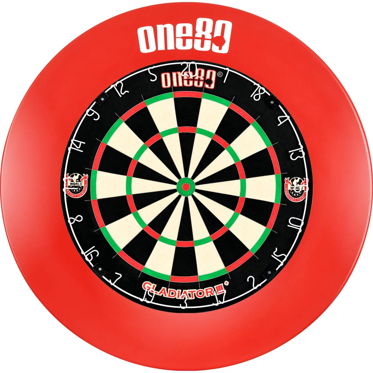 One80 - Gladiator 3+ Dartboard & Surround Bundle - Red