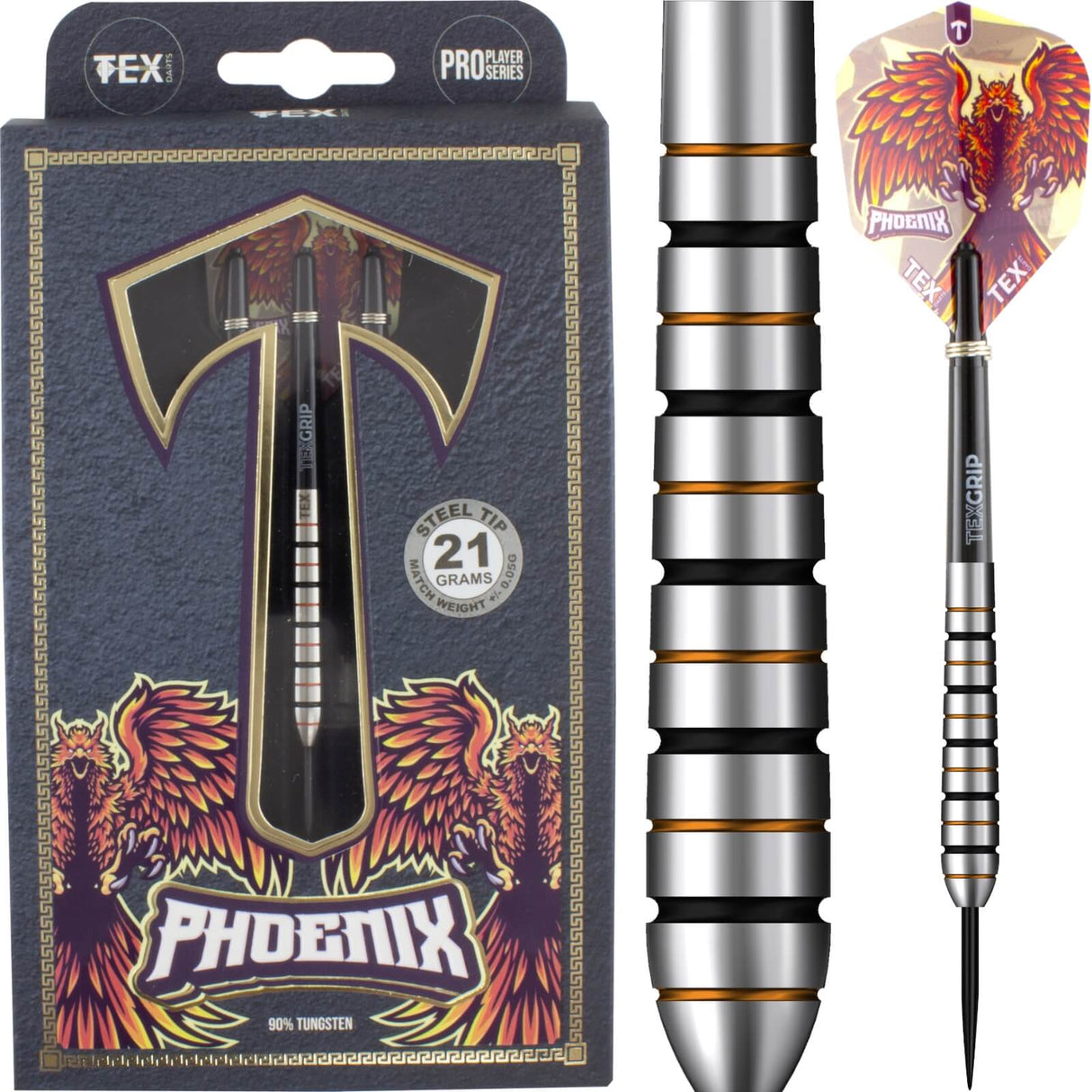Tex - Phoenix Darts - 90% Tungsten - 21g 23g -