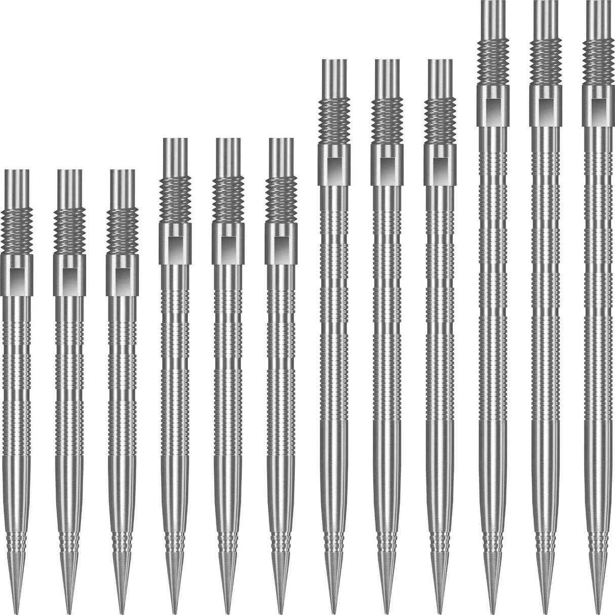 Harrows - Quick Point Micro Ridge Dart Points - 26mm 30mm 35mm 40mm - Silver / 26mm
