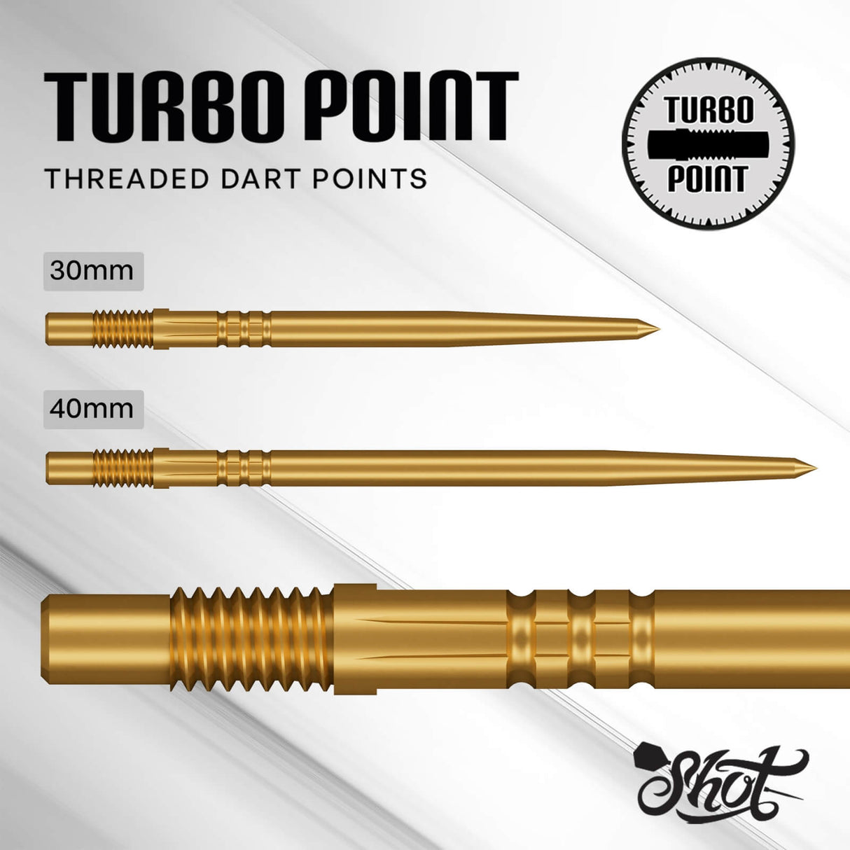 Shot - Plain Turbo Dart Points - 30mm 40mm
