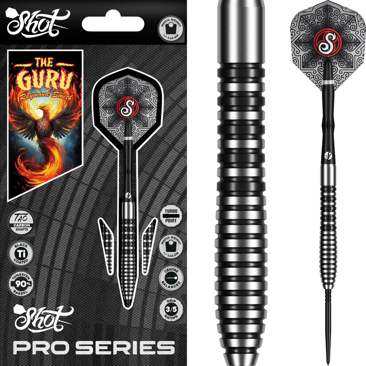 Shot - Raymond Smith Darts - Turbo Point - 90% Tungsten - 22g -