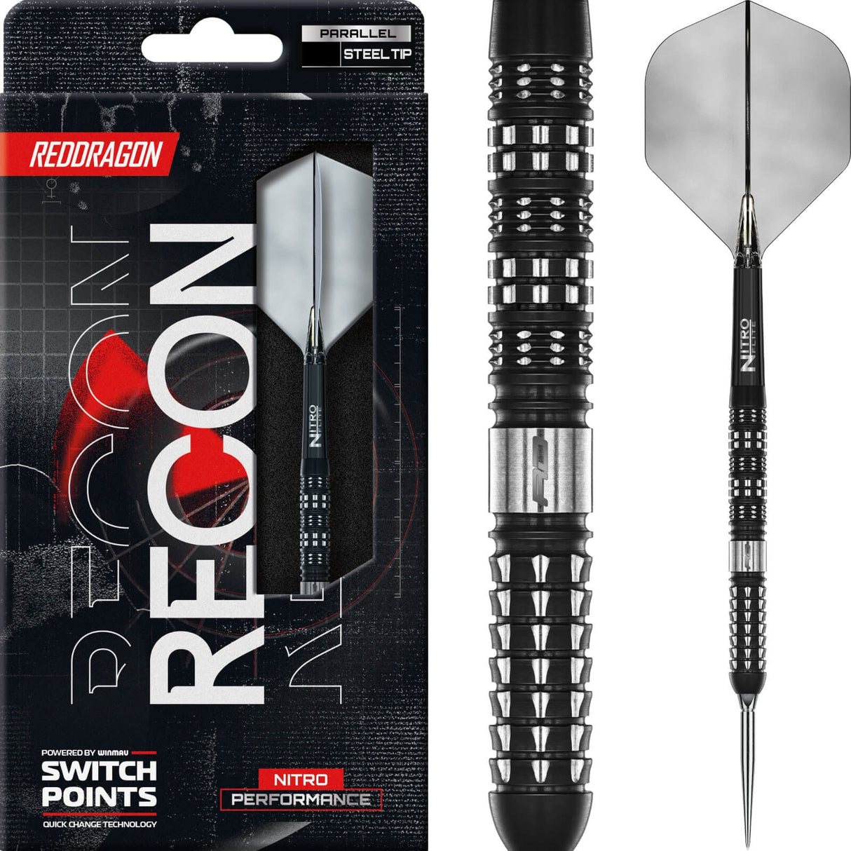 Red Dragon - Recon Parallel Darts - Switch Points - 90% Tungsten - 22g 24g