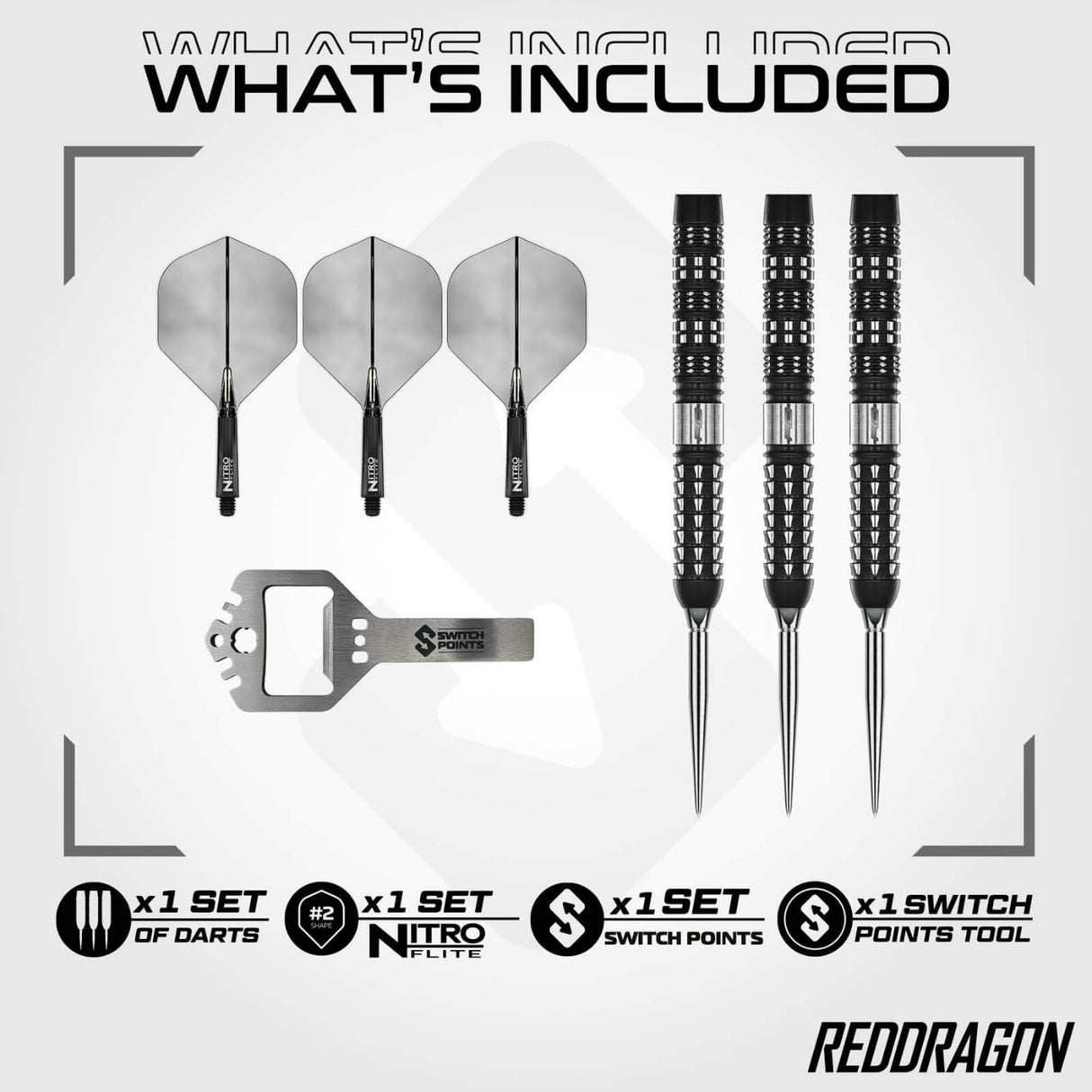 Red Dragon - Recon Parallel Darts - Switch Points - 90% Tungsten - 22g 24g
